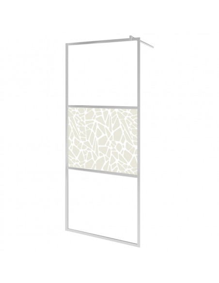 Parete per Doccia Walk-in in Vetro ESG Design Pietra 140x195 cm