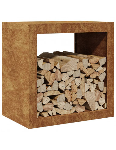 Rastrelliera per Legna 60x40x60 cm in Acciaio Corten
