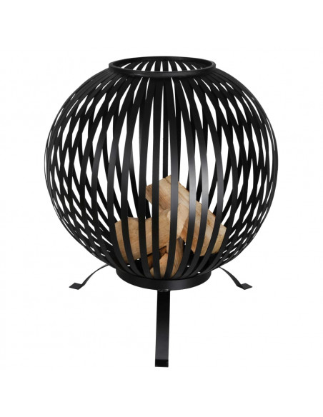 Esschert Design Braciere a Sfera in Acciaio al Carbonio Nero FF400