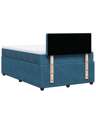 Giroletto a Molle con Materasso Blu 120x200 cm in Velluto