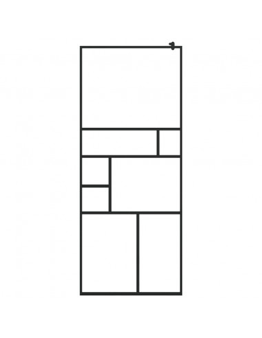 Parete Doccia Walk-in in Vetro Trasparente ESG Nera 80x195 cm