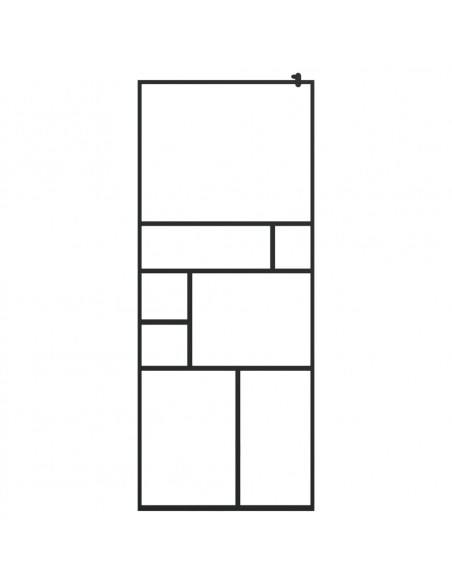 Parete Doccia Walk-in in Vetro Trasparente ESG Nera 80x195 cm