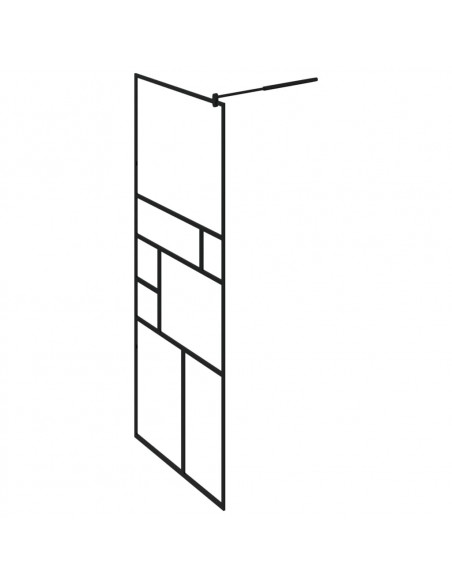 Parete Doccia Walk-in in Vetro Trasparente ESG Nera 80x195 cm