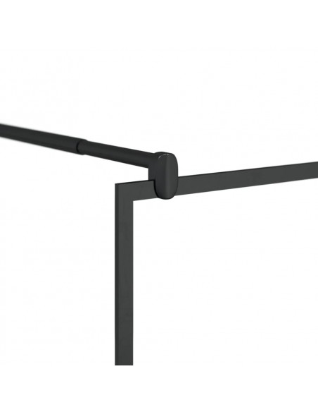 Parete Doccia Walk-in in Vetro Trasparente ESG Nera 80x195 cm