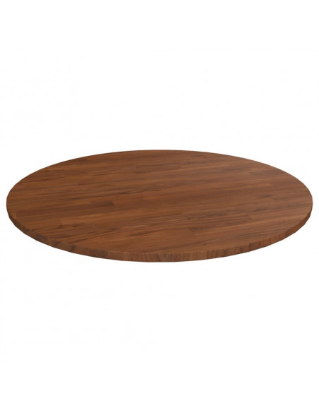 Piano Tavolo Rotondo Marrone Scuro Ø90x1,5 cm Rovere Trattato