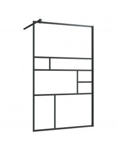 Parete Doccia Walk-in in Vetro Trasparente ESG Nera 100x195 cm 2