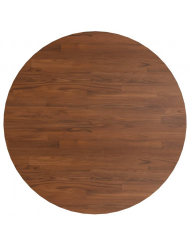Piano Tavolo Rotondo Marrone Scuro Ø90x1,5 cm Rovere Trattato