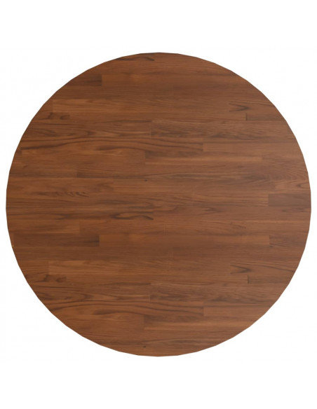 Piano Tavolo Rotondo Marrone Scuro Ø90x1,5 cm Rovere Trattato