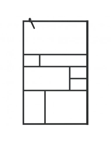 Parete Doccia Walk-in in Vetro Trasparente ESG Nera 100x195 cm