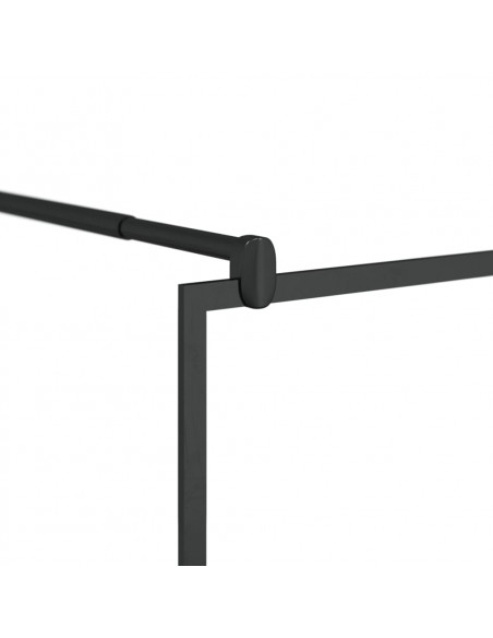 Parete Doccia Walk-in in Vetro Trasparente ESG Nera 100x195 cm
