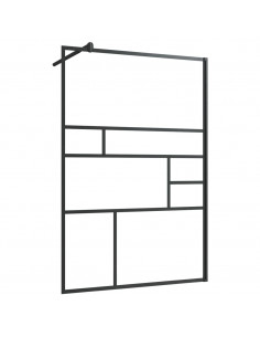 Parete Doccia Walk-in in Vetro Trasparente ESG Nera 115x195 cm 2