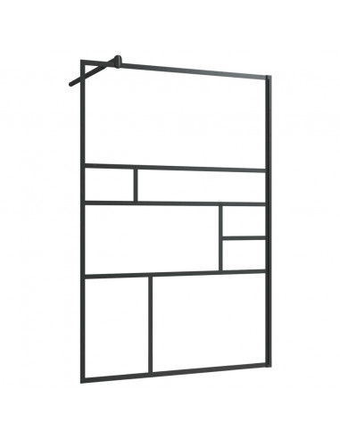 Parete Doccia Walk-in in Vetro Trasparente ESG Nera 115x195 cm
