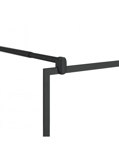 Parete Doccia Walk-in in Vetro Trasparente ESG Nera 115x195 cm