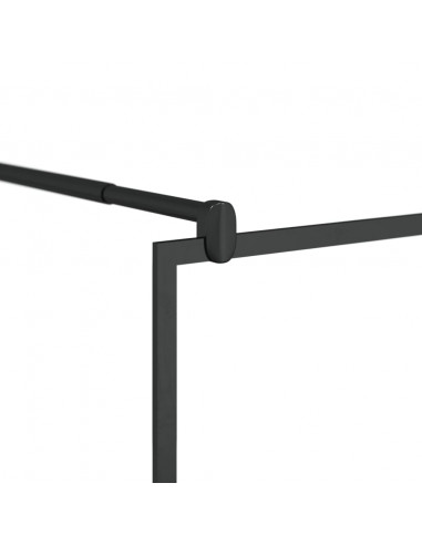 Parete per Doccia Walk-in Vetro Trasparente ESG 90x195 cm Nera