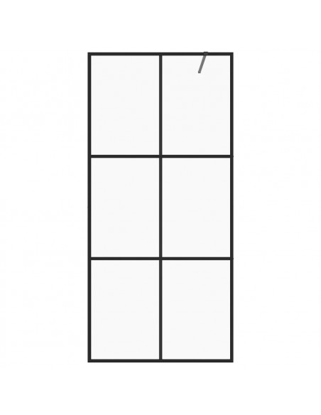 Parete Doccia Walk-in in Vetro Trasparente ESG Nera 80x195 cm