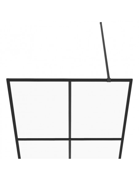 Parete Doccia Walk-in in Vetro Trasparente ESG Nera 80x195 cm