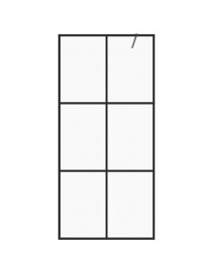 Parete per Doccia Walk-in Vetro Trasparente ESG 115x195cm Nera 2