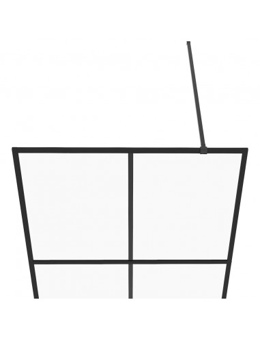 Parete per Doccia Walk-in Vetro Trasparente ESG 115x195cm Nera
