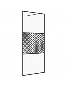 Parete per Doccia Walk-in Vetro Trasparente ESG 100x195cm Nera 2