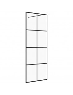 Parete per Doccia Walk-in Vetro Trasparente ESG 80x195 cm Nera 2