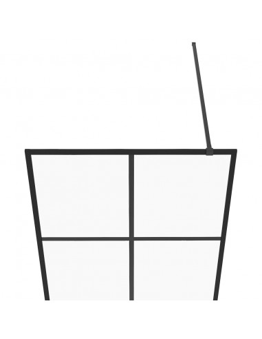 Parete per Doccia Walk-in Vetro Trasparente ESG 80x195 cm Nera