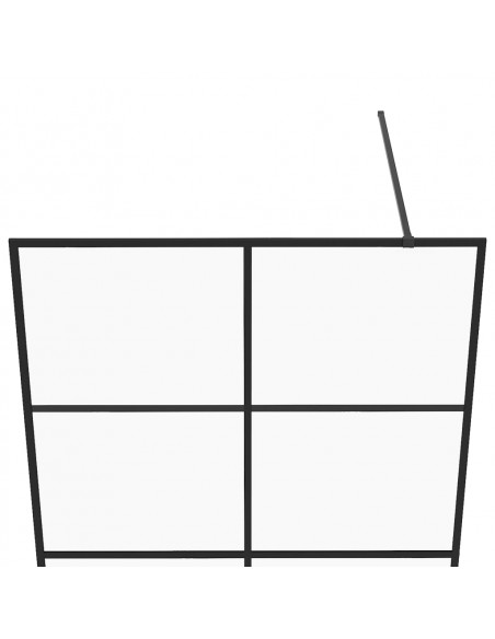 Parete per Doccia Walk-in Vetro Trasparente ESG 90x195 cm Nera
