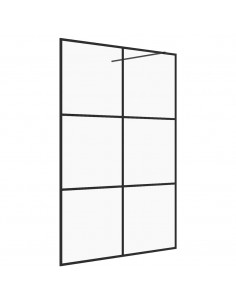 Parete per Doccia Walk-in Vetro Trasparente ESG 140x195cm Nera 2