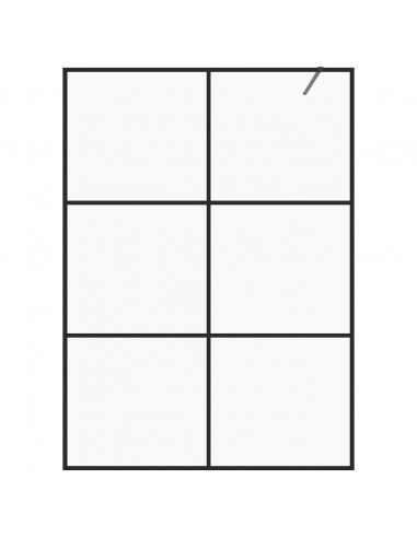 Parete per Doccia Walk-in Vetro Trasparente ESG 140x195cm Nera