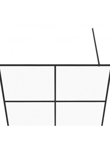 Parete per Doccia Walk-in Vetro Trasparente ESG 140x195cm Nera