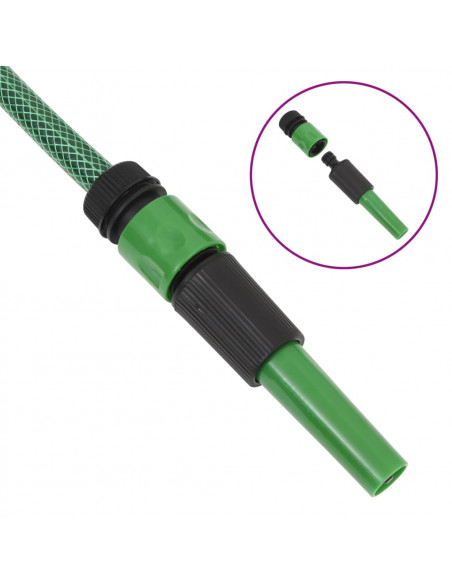 Set Tubo da Giardino con Raccordi Verde 0,9" 10 m in PVC