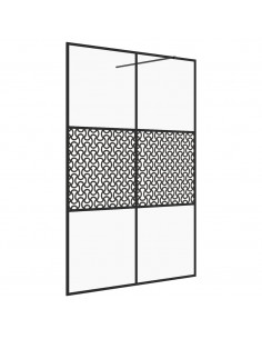 Parete per Doccia Walk-in Vetro Trasparente ESG 140x195cm Nera 2