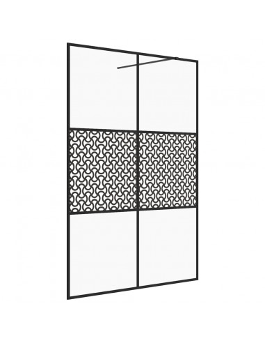 Parete per Doccia Walk-in Vetro Trasparente ESG 140x195cm Nera
