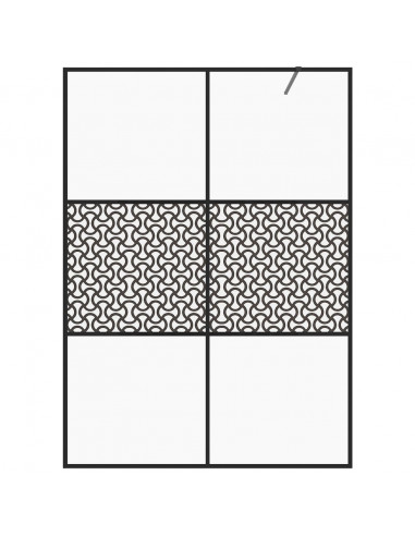 Parete per Doccia Walk-in Vetro Trasparente ESG 140x195cm Nera