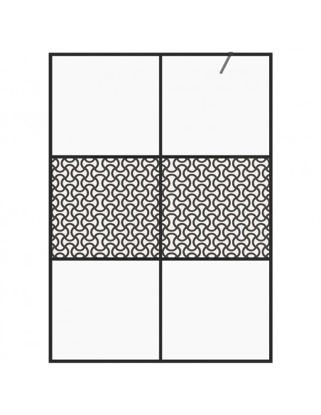Parete per Doccia Walk-in Vetro Trasparente ESG 140x195cm Nera