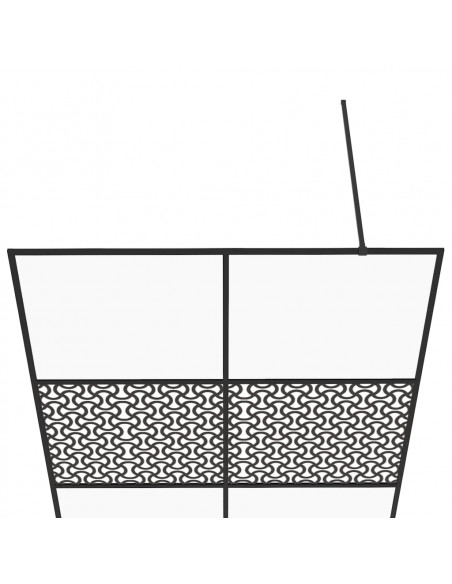Parete per Doccia Walk-in Vetro Trasparente ESG 140x195cm Nera