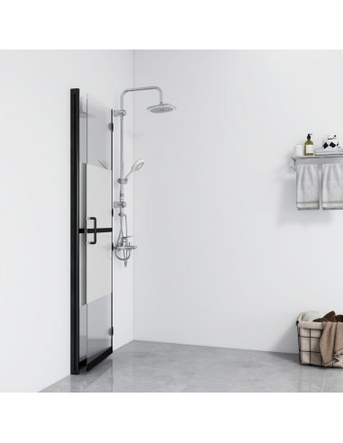 Parete per Doccia Walk-in Pieghevole in Vetro ESG 100x190 cm