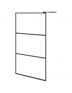 Parete Doccia Walk-in in Vetro Trasparente ESG Nera 115x195 cm 2