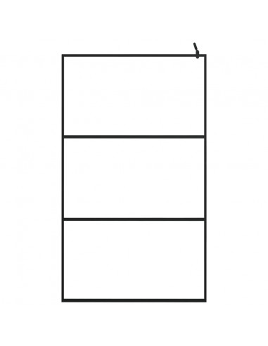 Parete Doccia Walk-in in Vetro Trasparente ESG Nera 115x195 cm