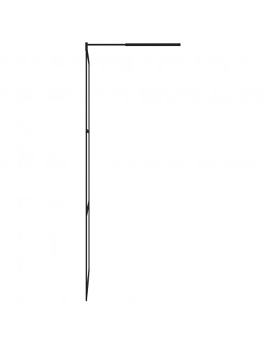 Parete Doccia Walk-in in Vetro Trasparente ESG Nera 115x195 cm