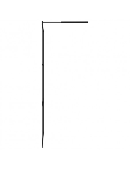 Parete Doccia Walk-in in Vetro Trasparente ESG Nera 115x195 cm