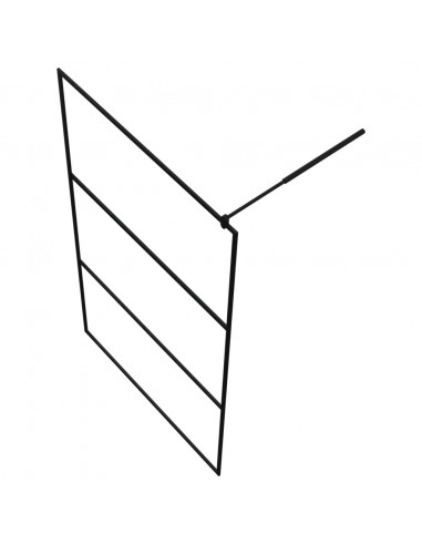 Parete Doccia Walk-in in Vetro Trasparente ESG Nera 115x195 cm