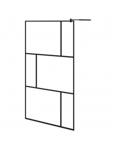 Parete per Doccia Walk-in in Vetro Temperato Nera 115x195 cm 2