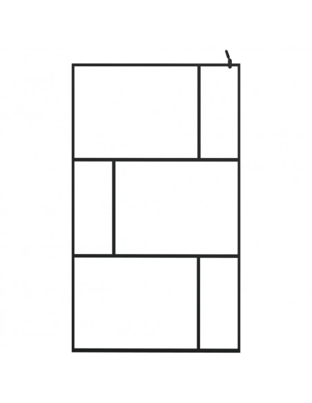 Parete per Doccia Walk-in in Vetro Temperato Nera 115x195 cm