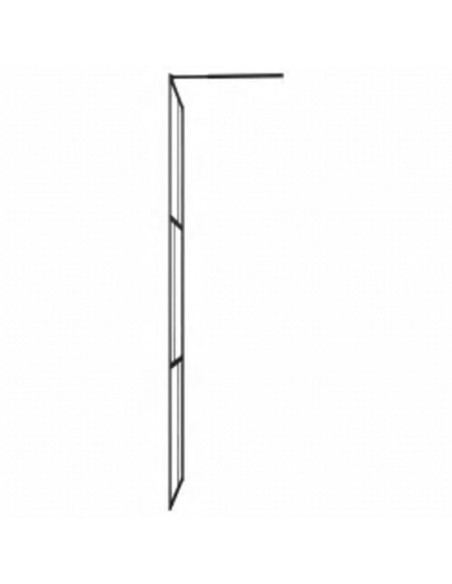 Parete per Doccia Walk-in in Vetro Temperato Nera 115x195 cm