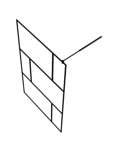 Parete per Doccia Walk-in in Vetro Temperato Nera 115x195 cm