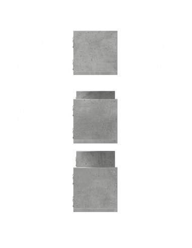 Mensole a Parete 3pz Grigio Cemento 80x18x18 cm in Truciolato