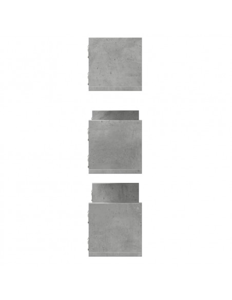 Mensole a Parete 3pz Grigio Cemento 80x18x18 cm in Truciolato
