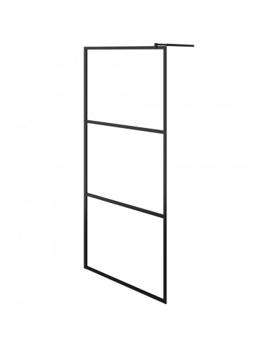 Parete Doccia Walk-in in Vetro Trasparente ESG Nera 100x195 cm