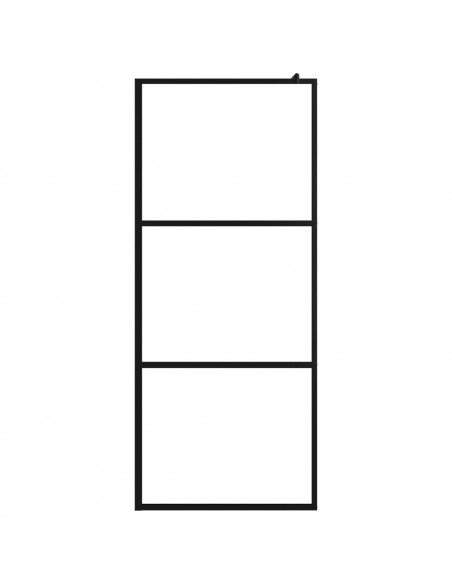 Parete Doccia Walk-in in Vetro Trasparente ESG Nera 100x195 cm