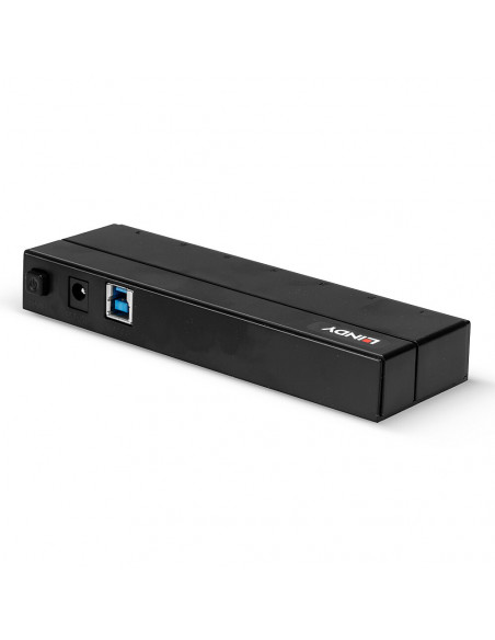 Lindy 43228 hub di interfaccia USB 3.2 Gen 1 (3.1 Gen 1) Type-A 5000 Mbit/s Nero